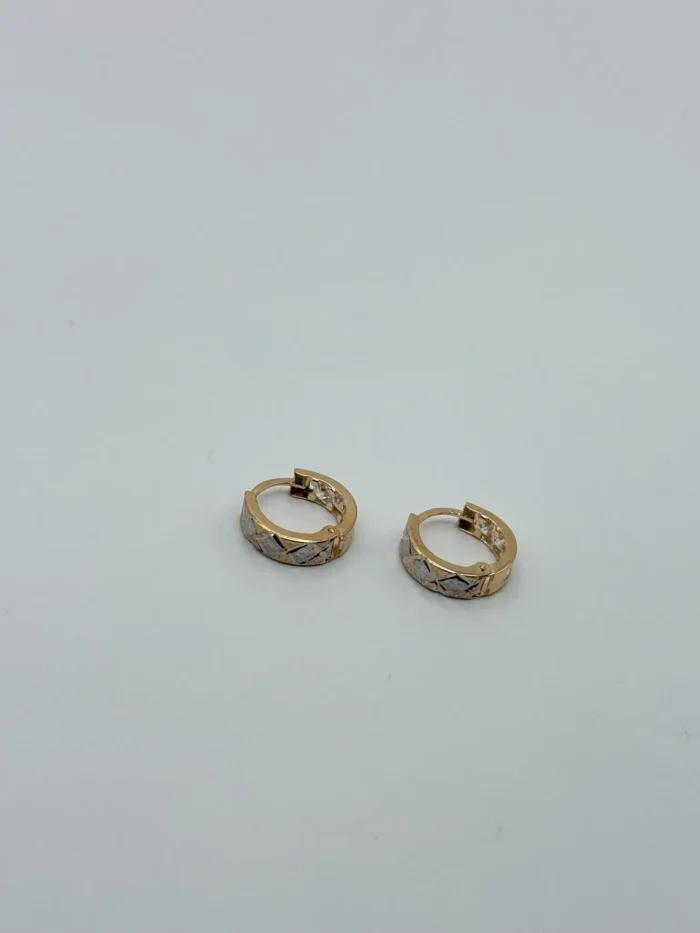 Argollas Doble Tono de Oro 18K