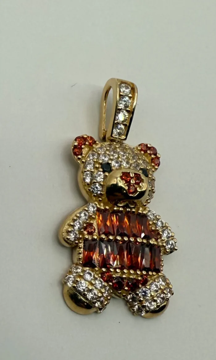 Dije Oso con circonia de Oro 14K