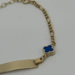 Pulsera de trébol Oro 14KT para niños ajustable